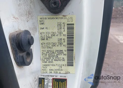 2014 Nissan Frontier S from USA, damaged, VIN 1N6BD0CT4EN711243